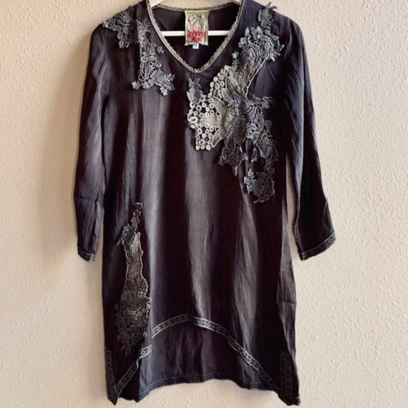 Johnny Was  Gray Lace Appliqué Tunic Small - Picture 1 of 7